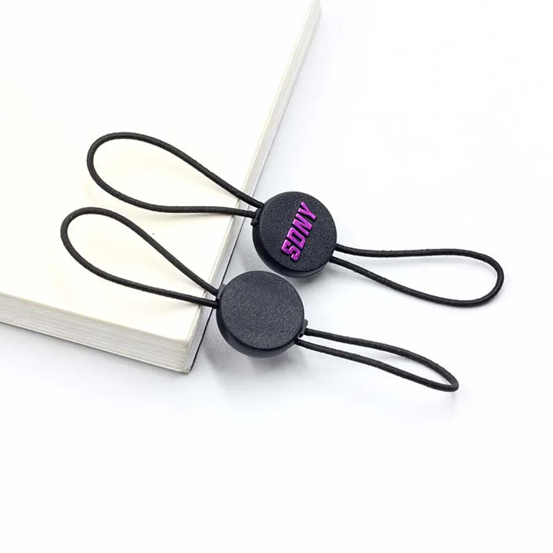 Custom 3D Embossed Brand Name Logo Garment Hangtag String Loop Plastic Seal Tag Sustainable Hang Tag String Lock