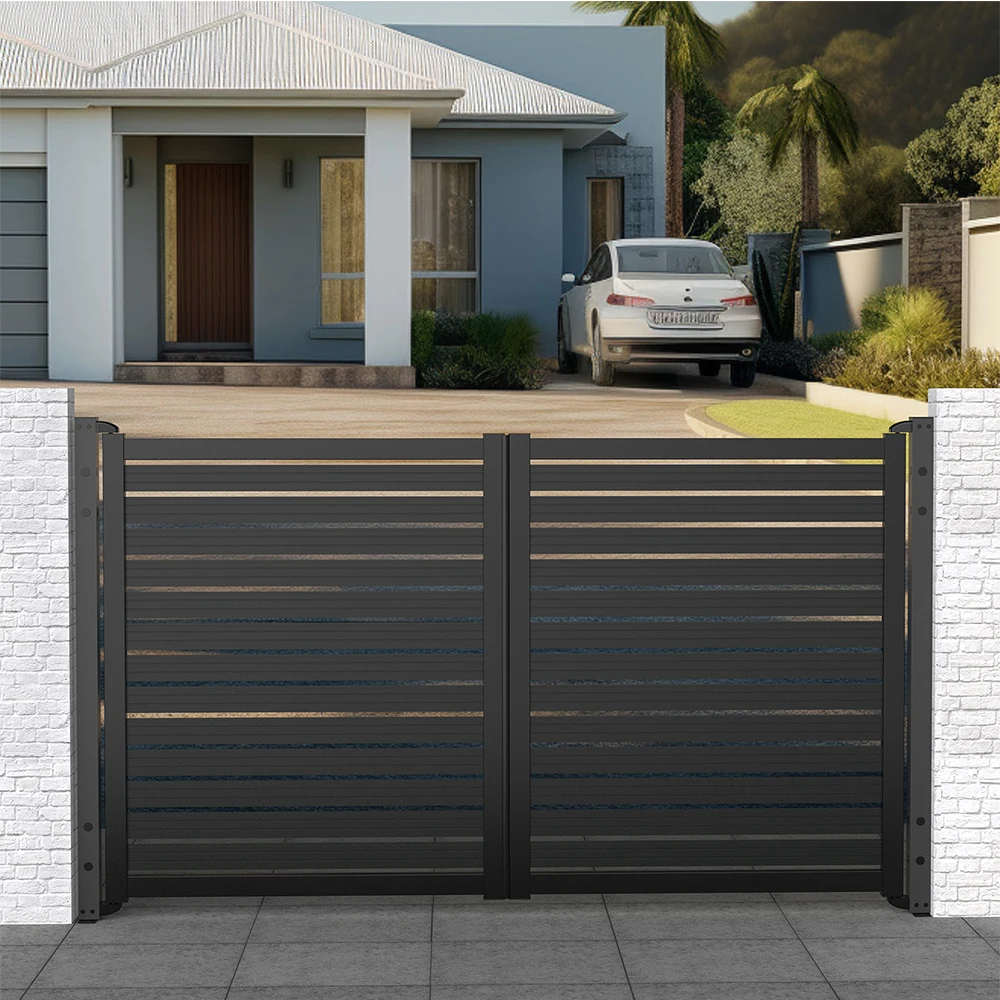 HOME 2M DIY Aluminum Sliding Electric Driveway Automatic Swing Fence Gate