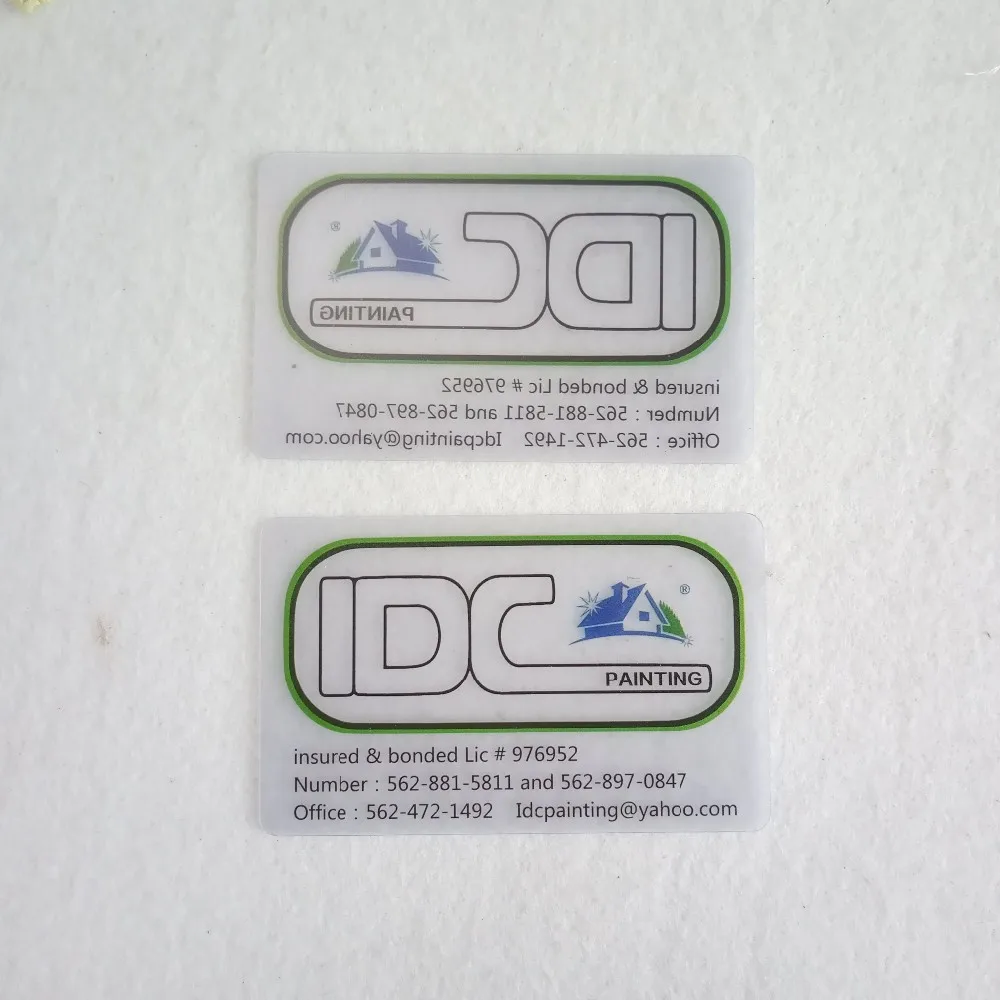 High Quality Customized PVC Transparent VIP Clear Visiting Business Card visiting card