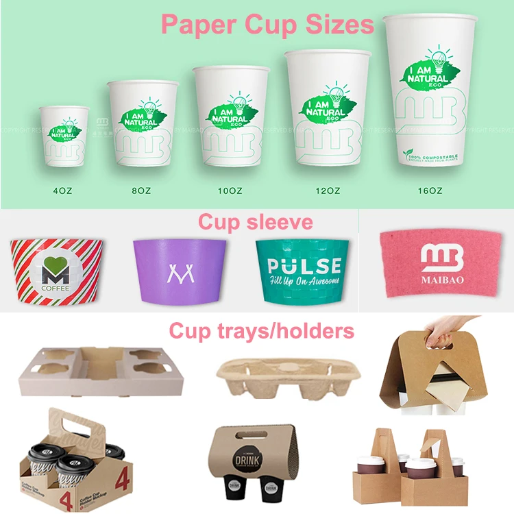 7oz 8oz 9oz 10oz 12oz 14oz 16oz Custom Disposable Coffee White Drink Paper Cup Single Wall Disposable Paper Coffee Cup