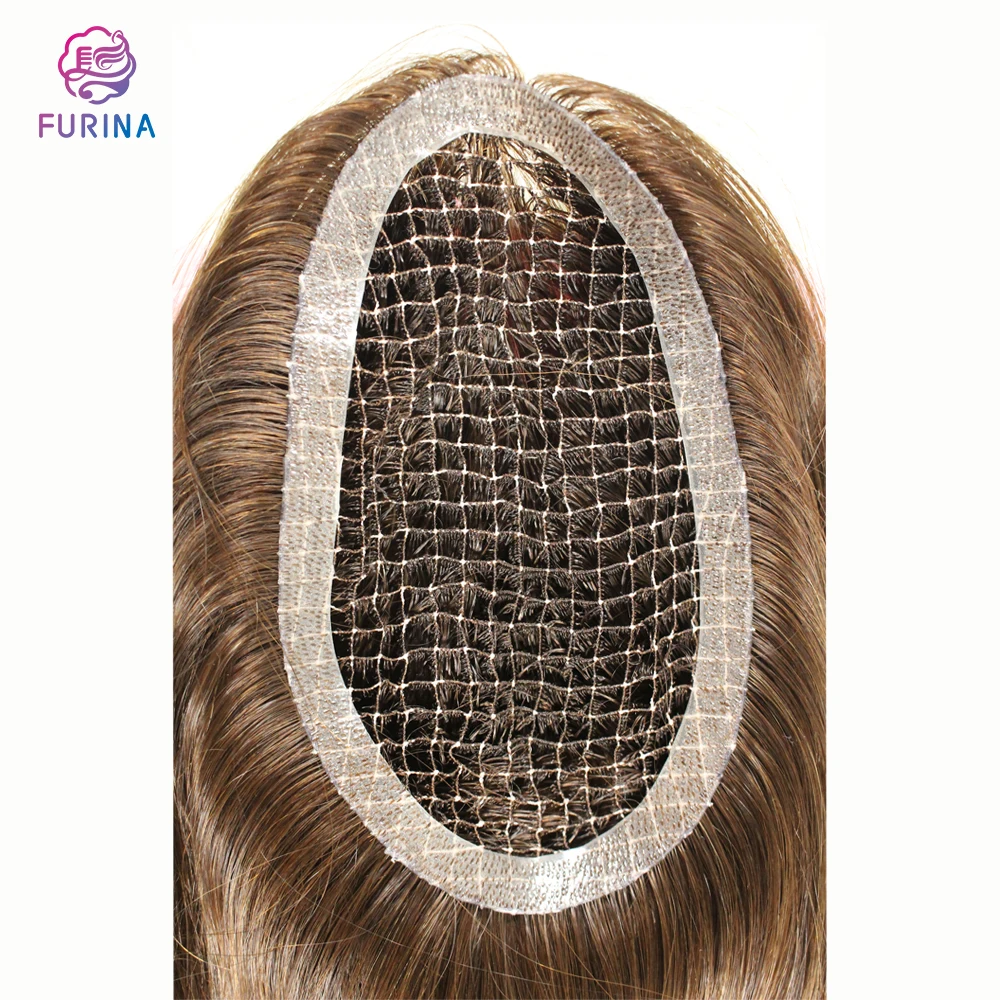 Functional jewish accessories fish net women toupee hair toppers for women human hair