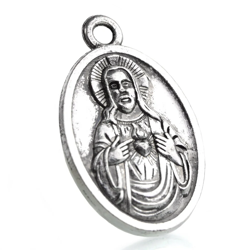 Religious Catholic Saints Medal Jesus Benedict Guardian Angel St Michael Holy Family  Metal  Charm  Pendant 25*16mm
