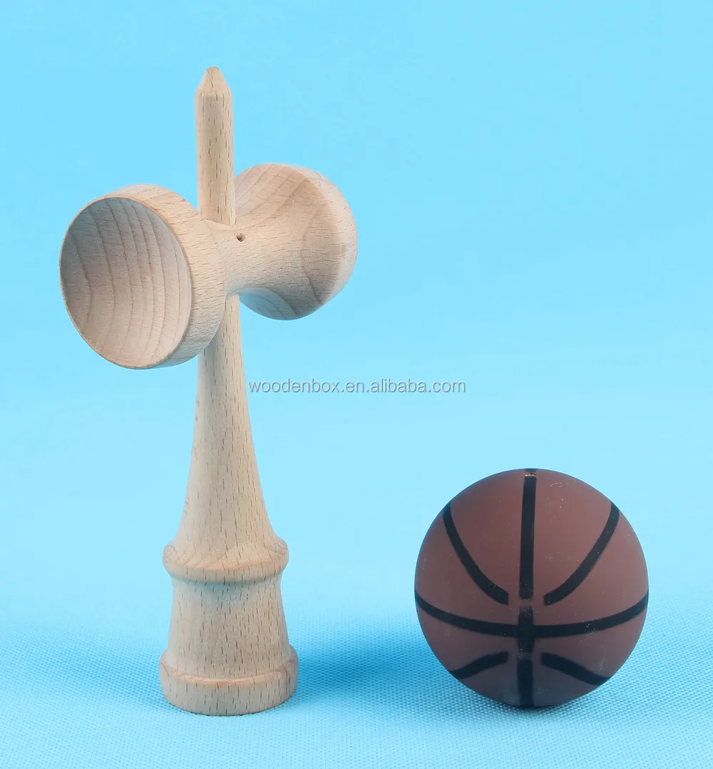 Оптовая продажа 2024 резиновая краска деревянная игрушка Kendama высокого качества