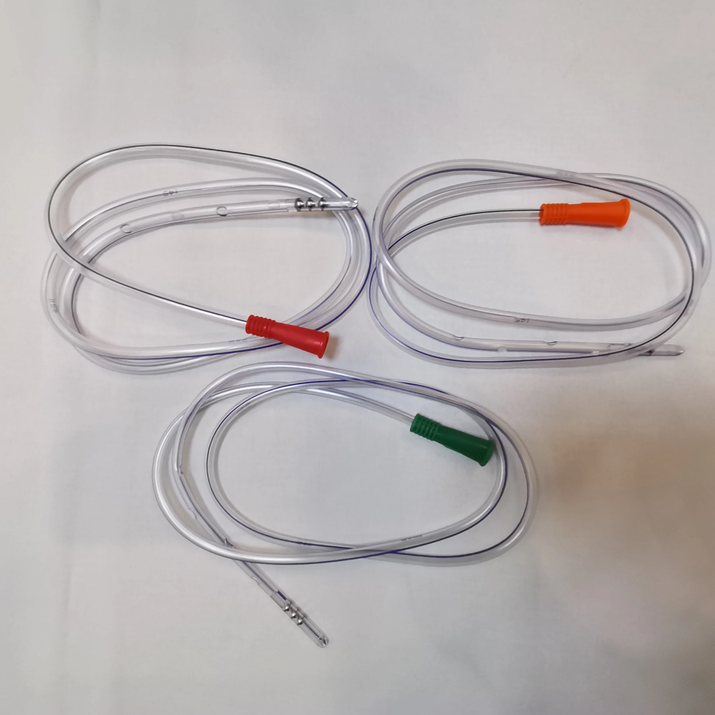 Closed distal end with 4 side holes DEHP FREE  Radiopaque line Color coded connector Orange  ryles tube
