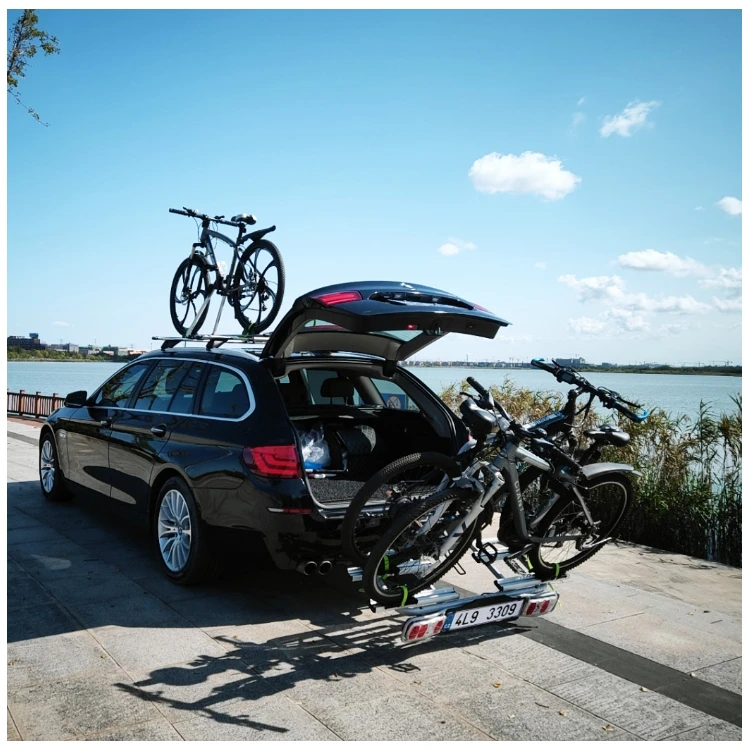 Steel Tow Bar Rear Mounted E Bike Rack for 2 E Bike