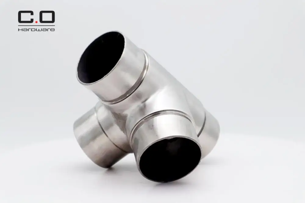 Stainless Steel Handrail  Railing Fittings Tube Connector Elbow 4 Way Tee Elbow