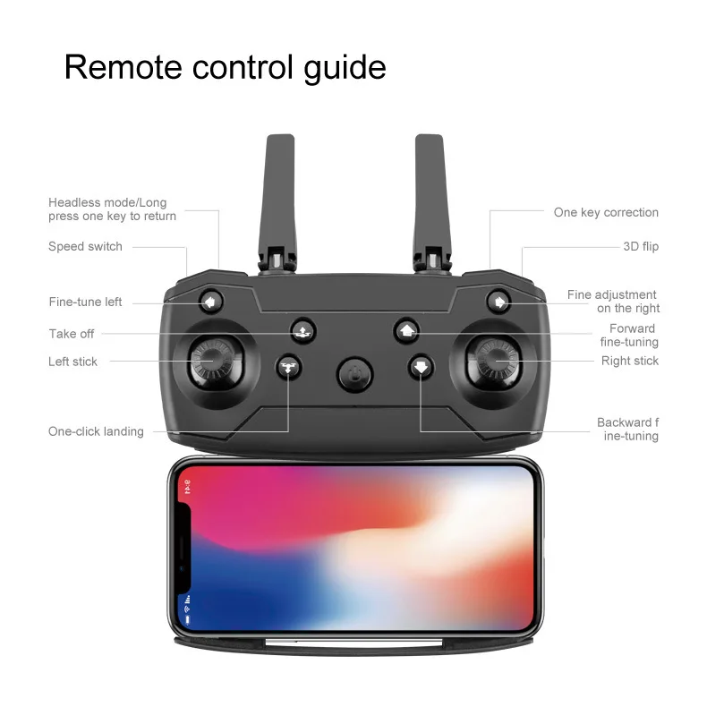 Foldable drone E88  quadcopter real-time FPV WiFi Dual Mini Drone Camera 4k Video