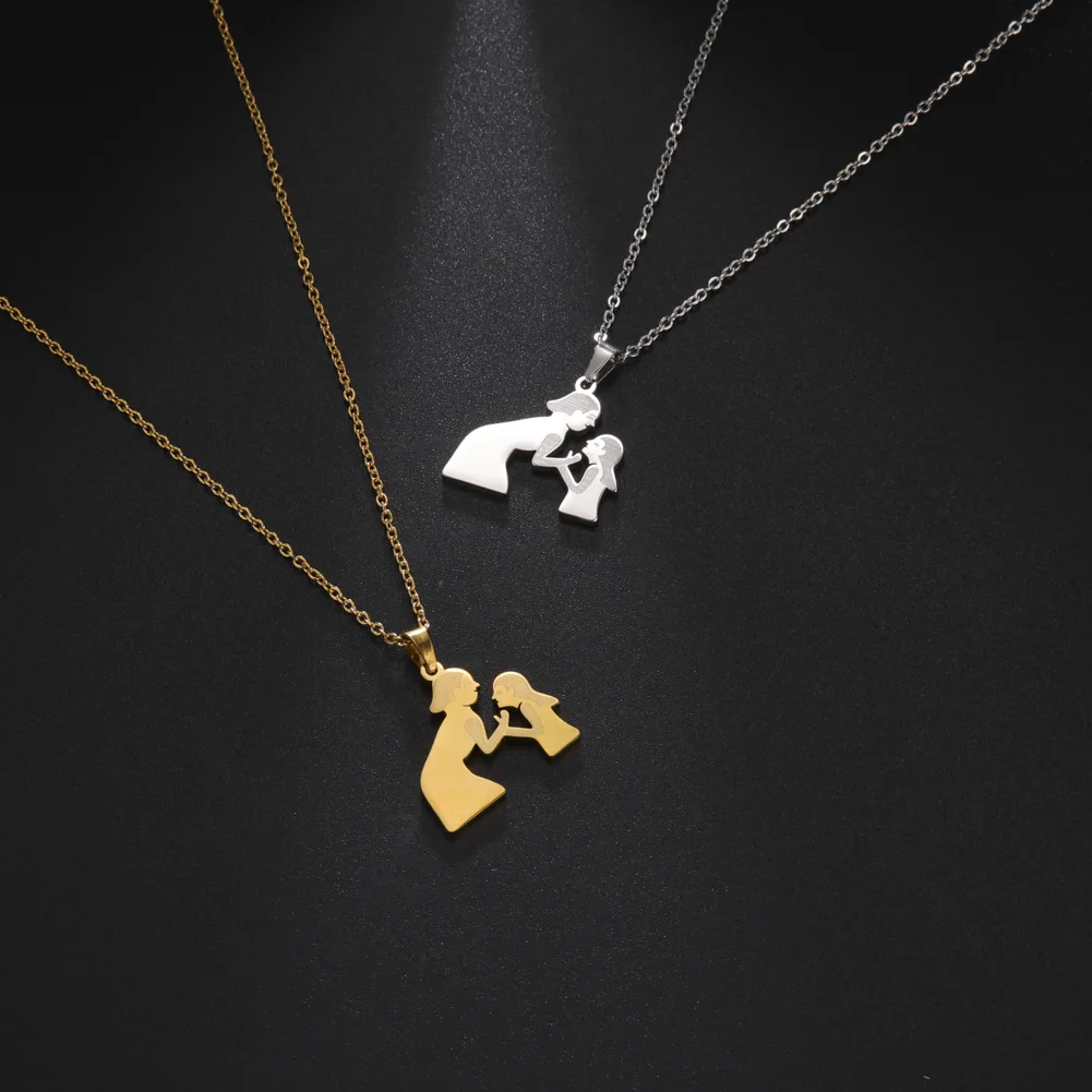 Family Baby Pregnant Necklace Heart for Wife Mother Father Day Women Man Gift Love Silver Color Stainless Steel Jewelry