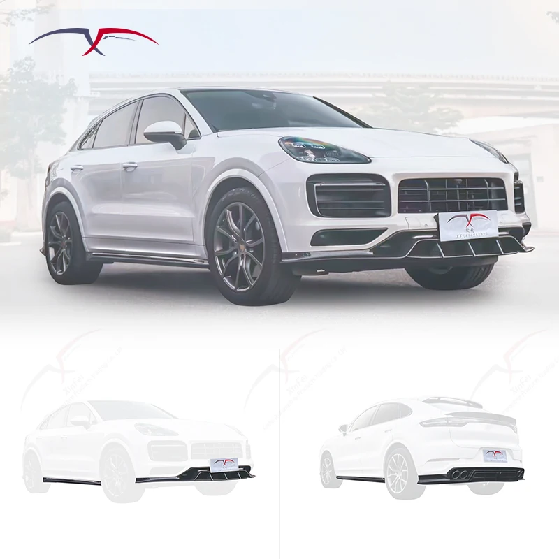 Автомобильный бампер подходит для Cayenne 2024 передний спойлер из черного углеродного волокна модификации автомобиля аксессуары украшения