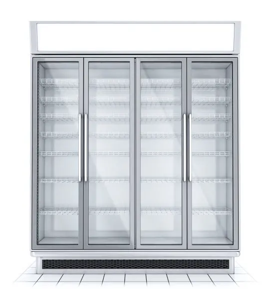Freezer electric heated laminated glass door