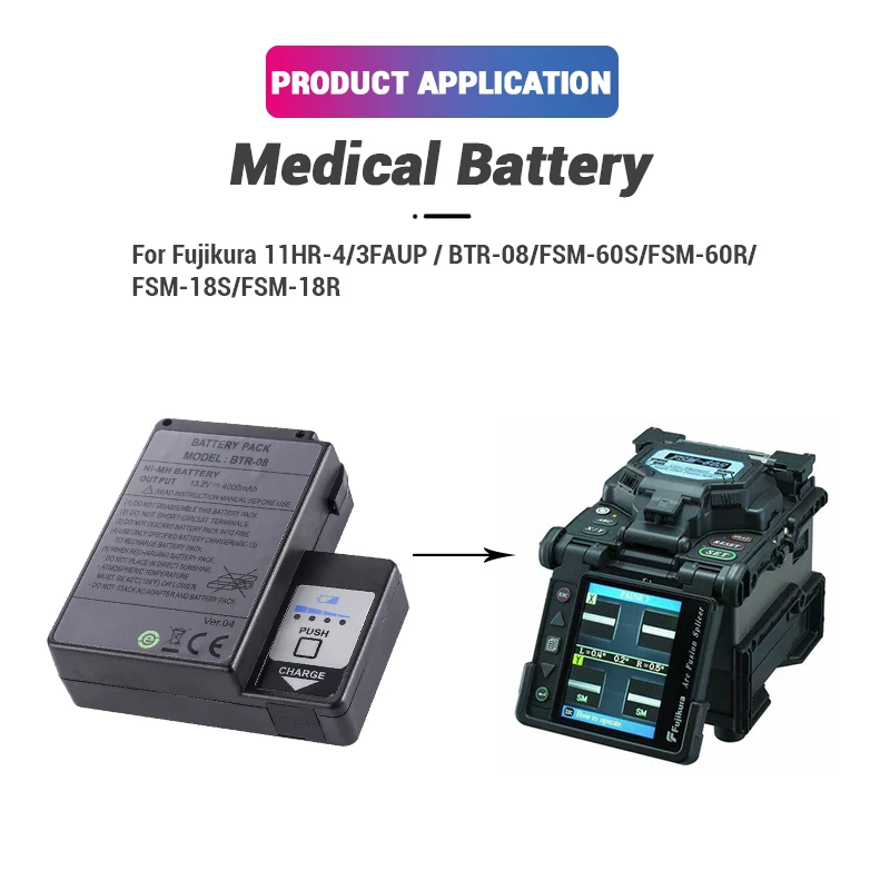 13.2V 4000mAh NI-MH 11HR-4/3FAUP BTR-08 ni-mh Battery for FSM-60S FSM-60R FSM-18S FSM-18R Fusion Splicer