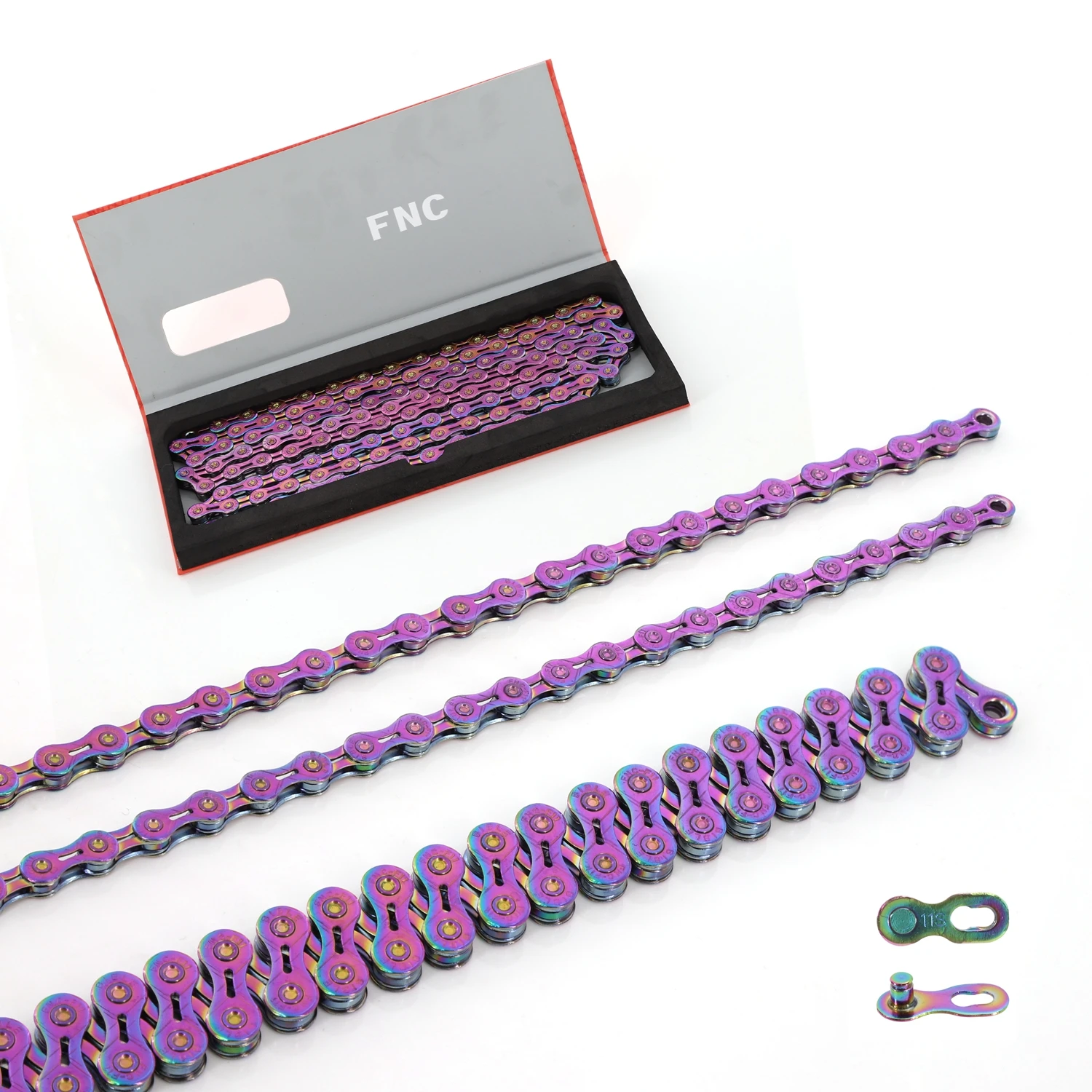 Высокое качество FNC 11 скорость Радуга ржавчины нержавеющей стали полые дороги горный велосипед цепь