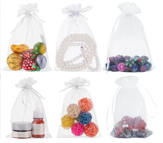 Colorful portable storage packing drawstring gauze pouch bags Mixed Color Organza Gift bag Candy Jewelry Party Wedding mesh bag