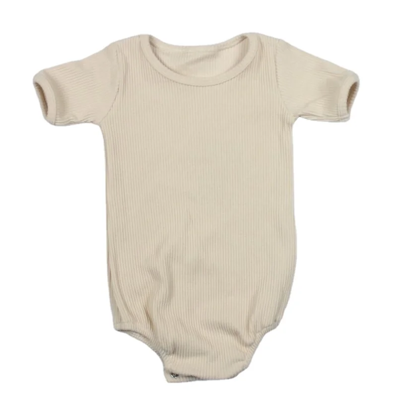 Good Sell 100% Natural Plain Cute Organic Cotton Knit Newborn Bodysuit Baby Romper