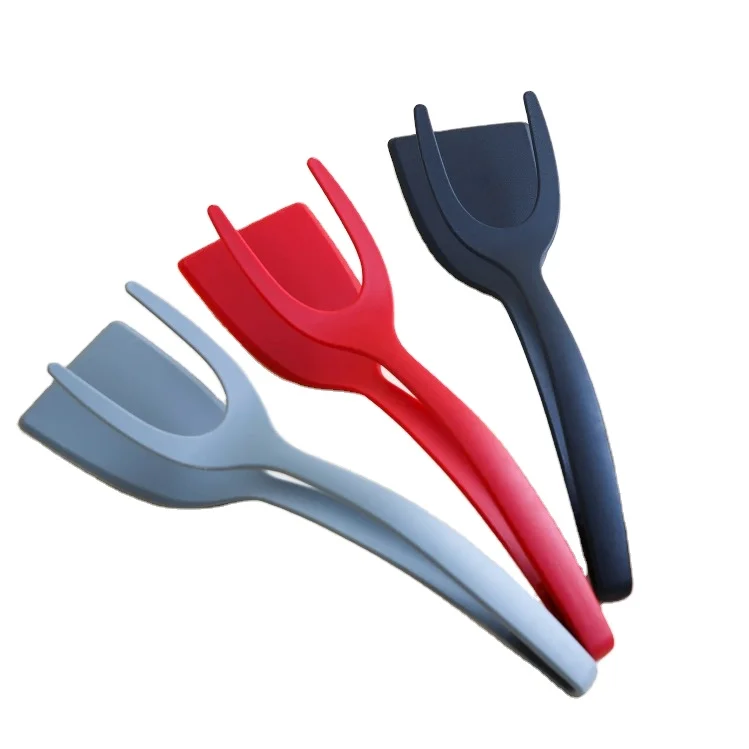 Eggs toast steak spatula egg shovel BBQ tongs steak clamp for Kitchen Supplies Gadget Fish Pancake Spatula  2-in-1