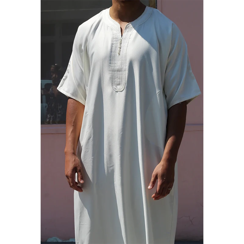 Custom premium fabric traditional moroccan thobes wholesale embroidery thobe hommes musulman
