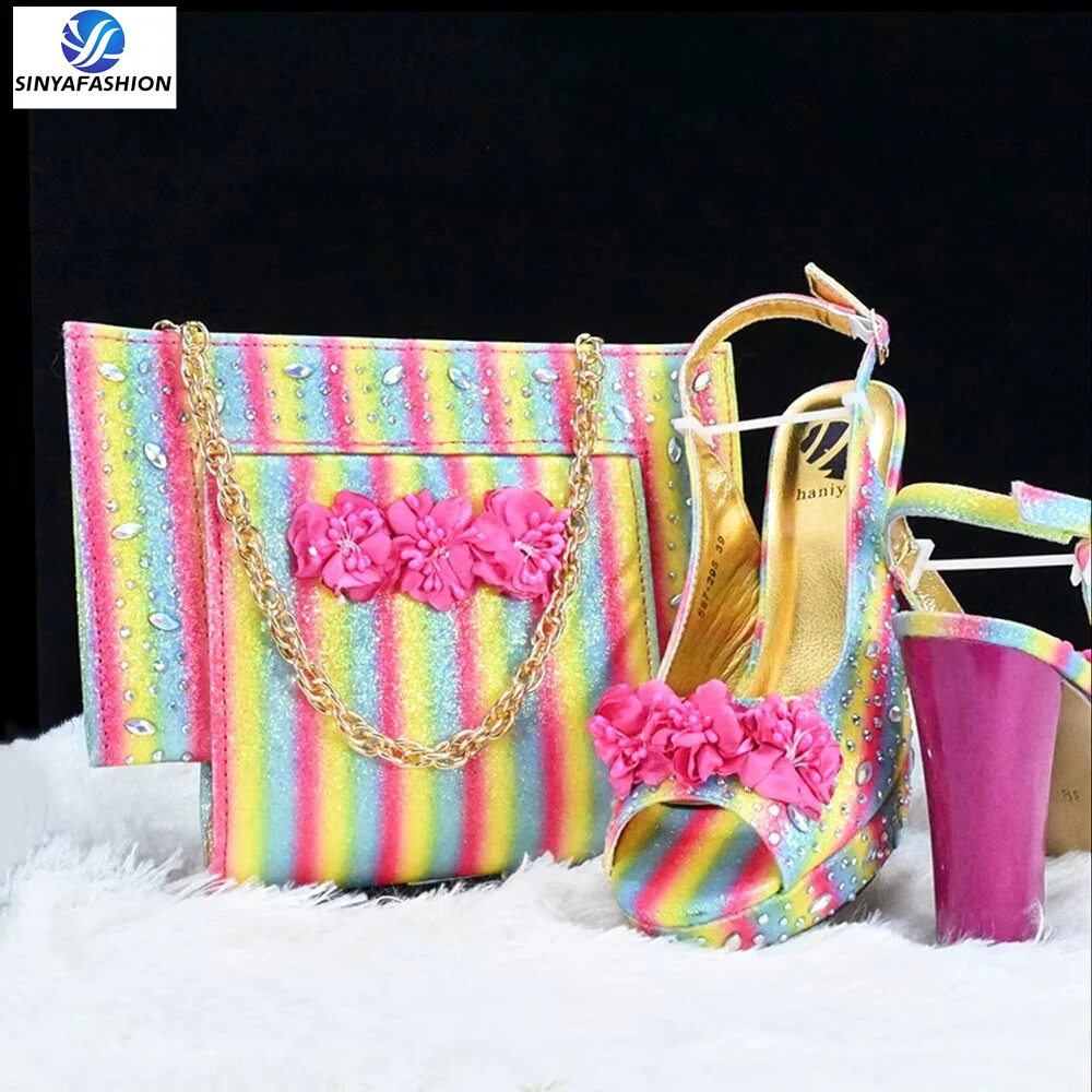 Hot Sell Italian Design Big Bag and Shoes Beautiful Women Shoes to Match Bag High Quality African Shoes Set