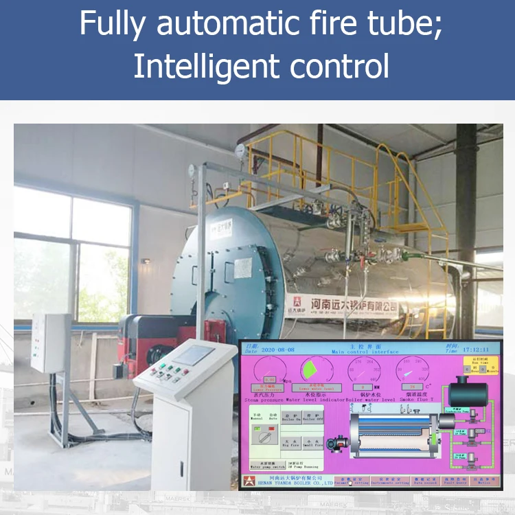 WNS2-1.25-Y(Q) 2th 2tph 2 tons hour 8 bar  gas lpg diesel fired steam boiler for pineapple