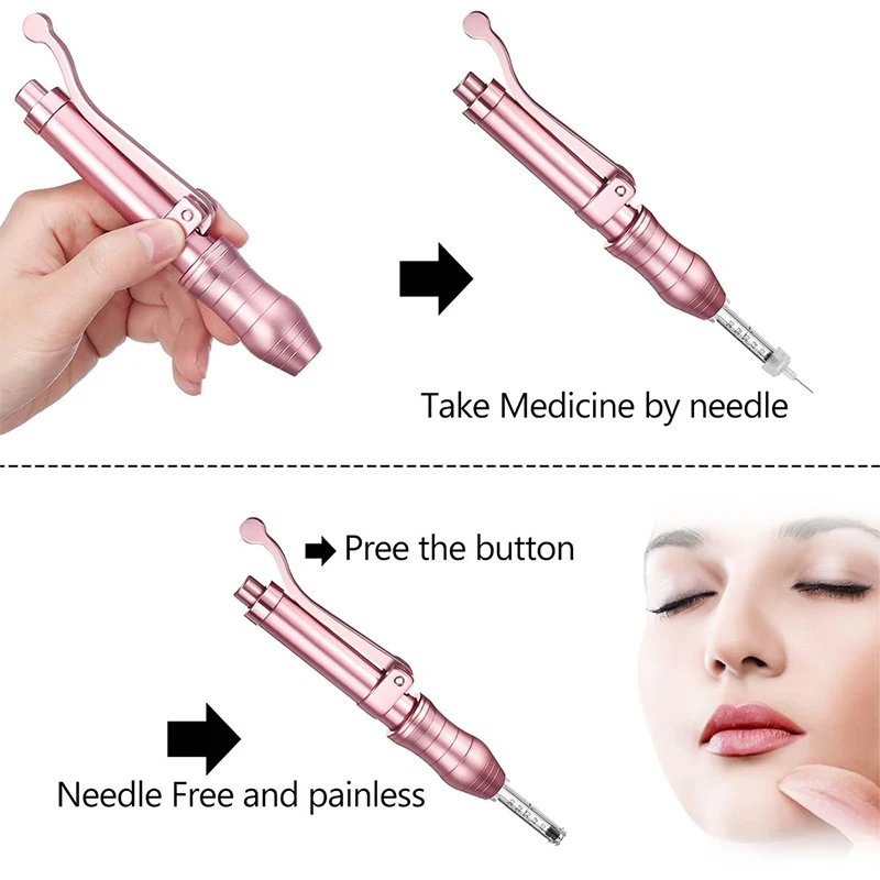 Hot Pink hyaluronic pen Hyaluronic Acid Guns No Injection Serum Pen For Anti-wrinkle Skin Rejuvenation Lips Lifting LipAtomizer