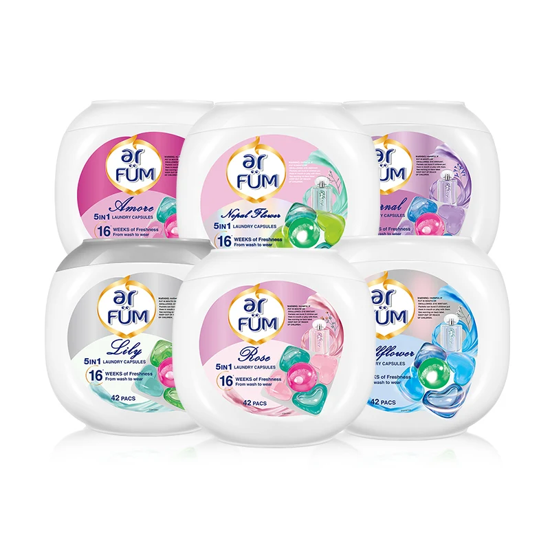 128-Piece Pack of Long-Lasting Five-Colored Laundry Beads with Fragrance - Powerful Laundry Detergent