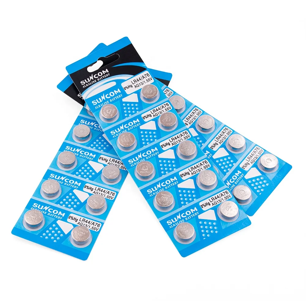 High Quality  LR44 AG13 357 303 SR44 Battery Pilas 1.5V Button Coin Cell Batteries For Watches