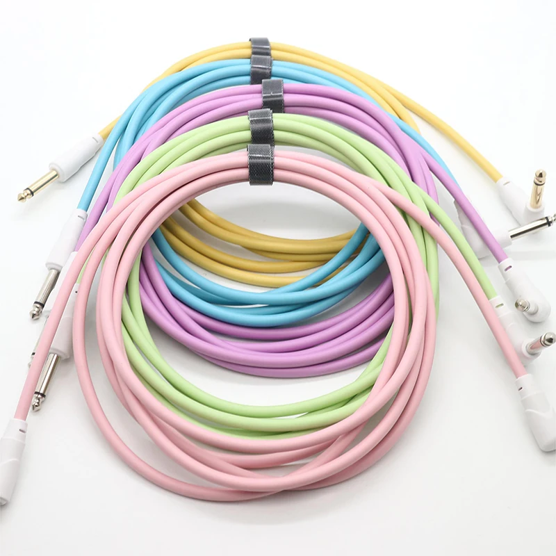 2024 Hot Sale  High Quality Color Straight To Curved 6.35 Guitar Cable