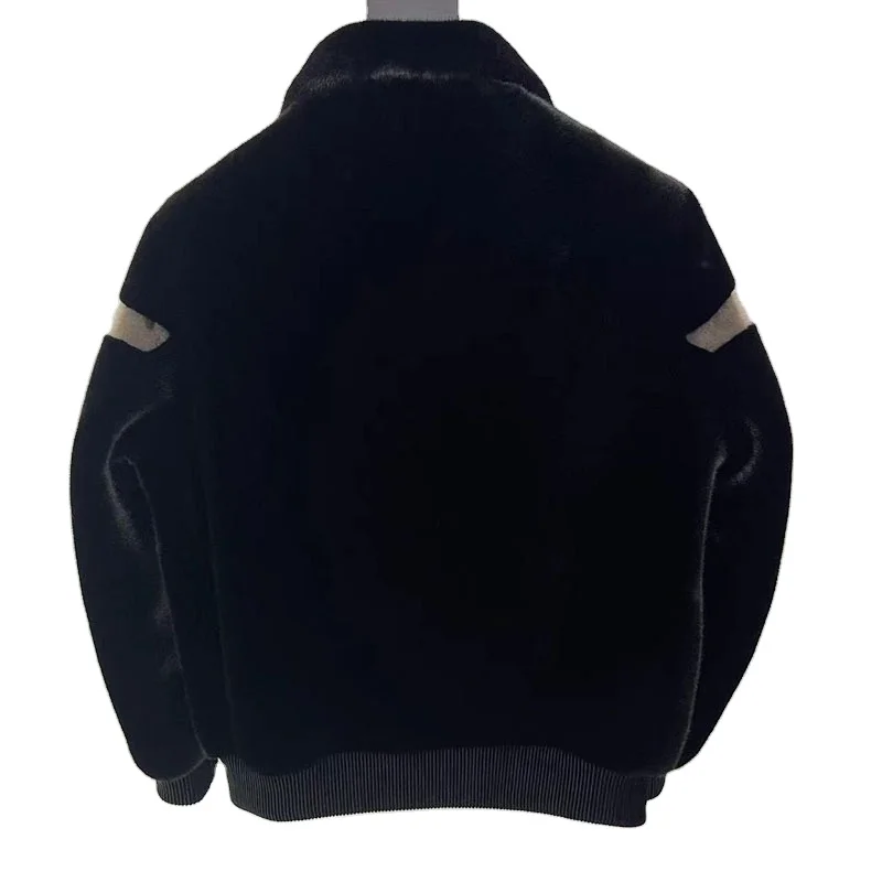 Outdoor Winter Custom Fashion Black Suede Hooded Jacket Black Faux Fur Jackets China