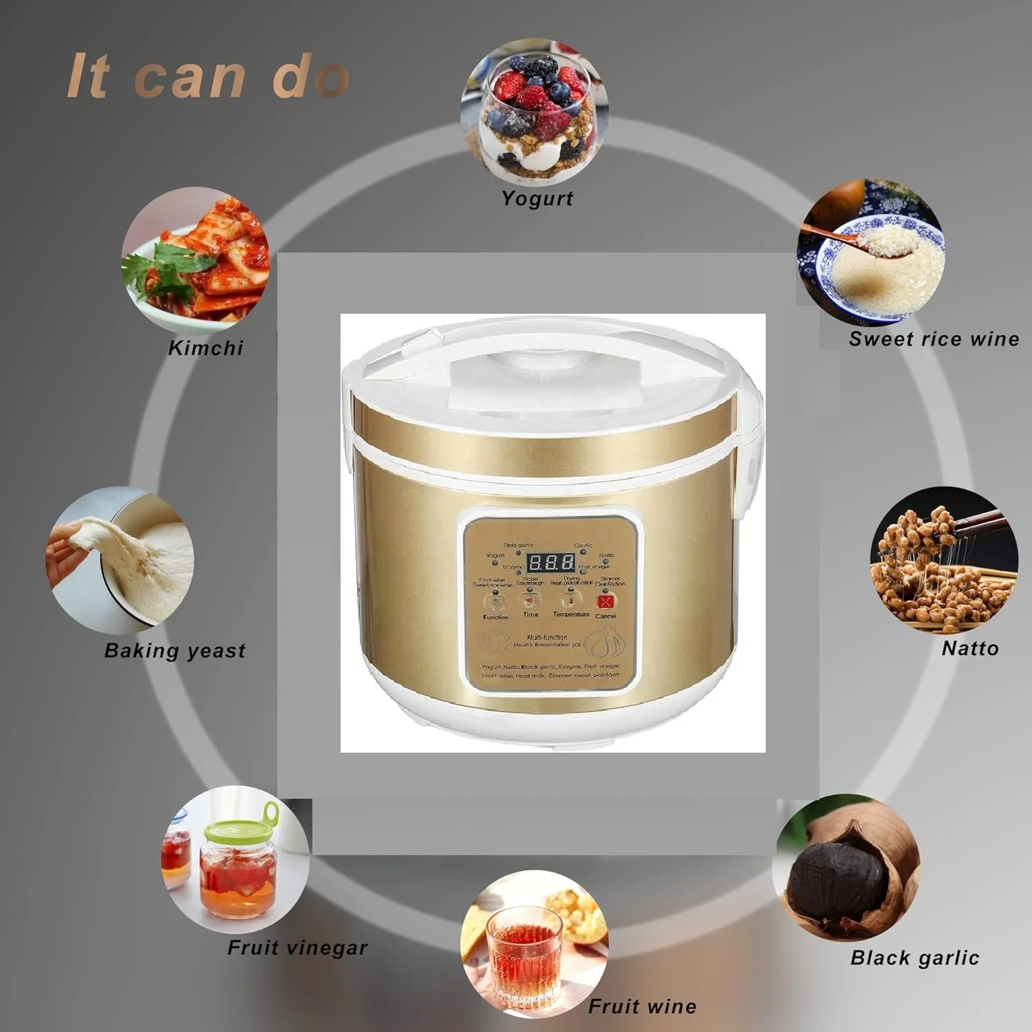 AZK115-1 China cheap multifunction pot kitchen appliances small scale yogurt making machine5L yogurt and natto maker