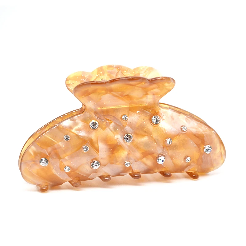 china factory direct hair claw clip rhinestone high quality acetate glitter hair claw crystal manufacturer custom hair clam jaw