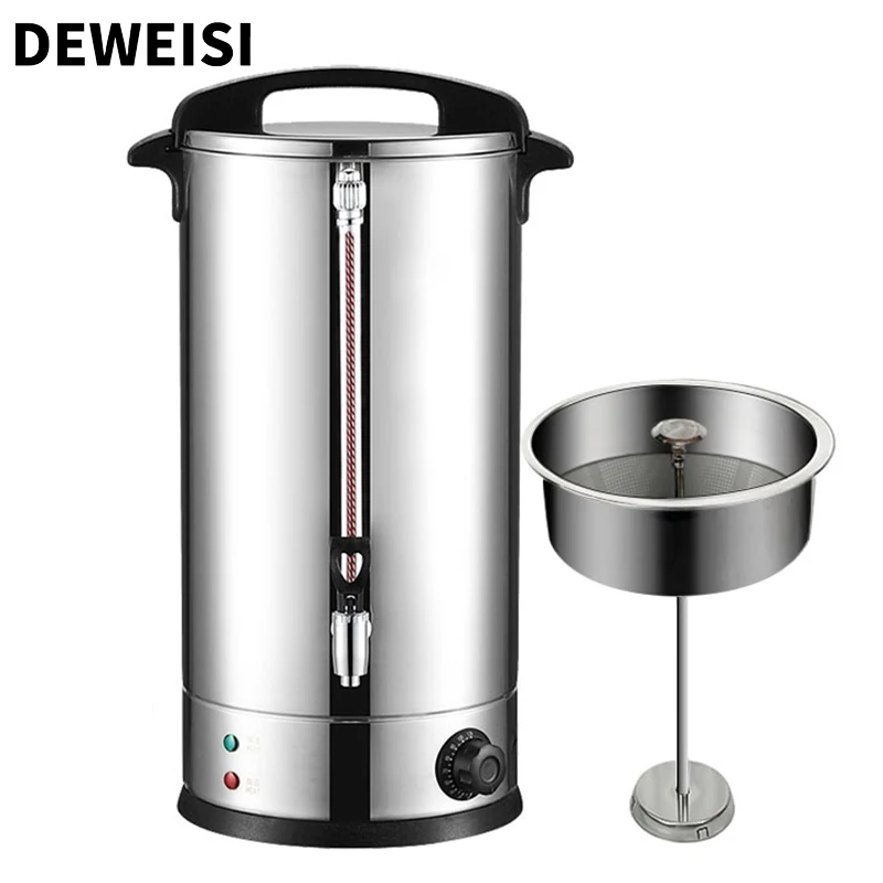 DEWEISI company commercial coffee maker percolator hot tea barrel double wall stainless steel large coffee maker coffee urn