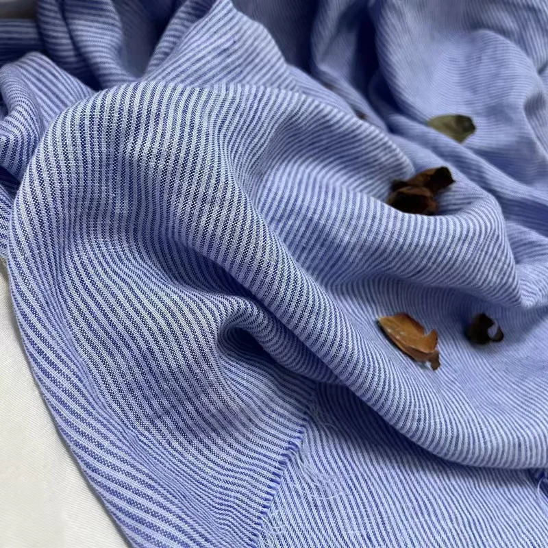 Factory supply custom design woven yard dyed stripe 100%linen flax fabric