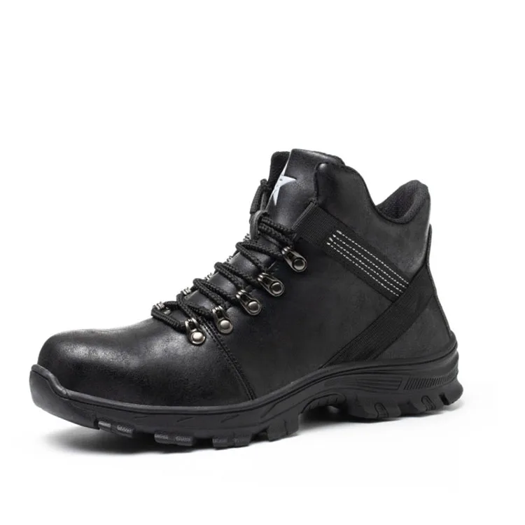 Anti-smashing Safety Shoes Steel toe heat resistant rubber outsole security PU mining workmans safety shoes