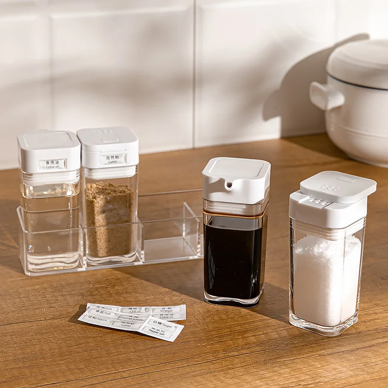 Single Pack or 4pcs Combo Set Oil and Salt Seasoning Storage Bottle Kitchen Supplies Seasoning Bottle