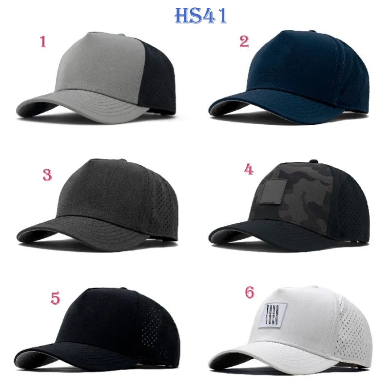 HS41 PVC Logo Custom hydro melin waterproof performance snapback hat floating melin baseball cap hats with custom logo