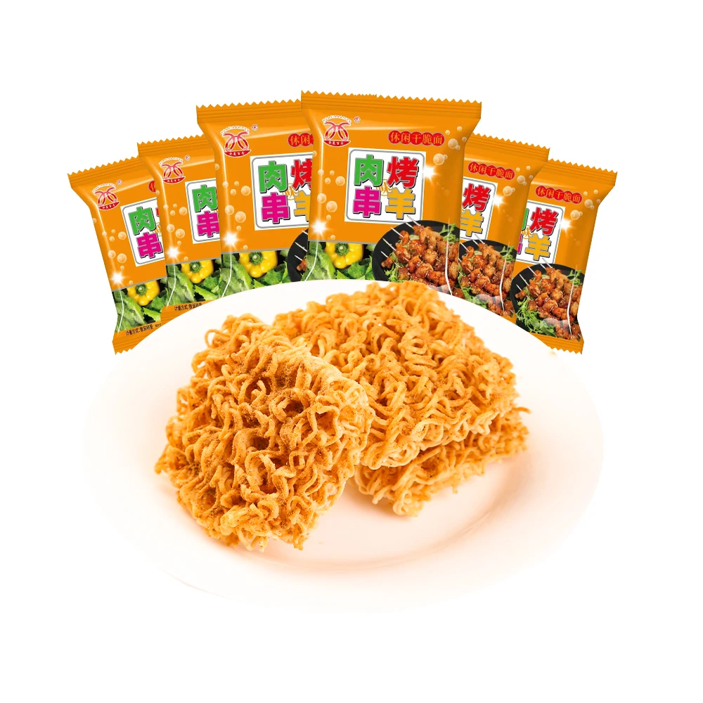 Cheng Shufang Brand Handmade Crispy Lamb Skewer Flavored Instant Noodles Snacks Made with Wheat Flour Packaged in Bags
