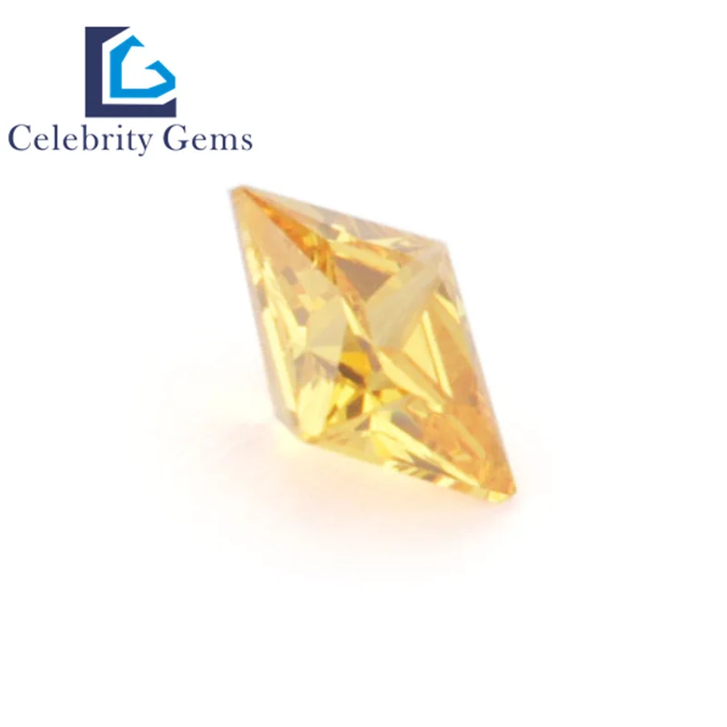 Celebrity Gems Hot Selling Diamond  3A Quality Square Shape 1.5mm 10mm Size Yellow Cubic Zirconia Loose Gemstone CZ