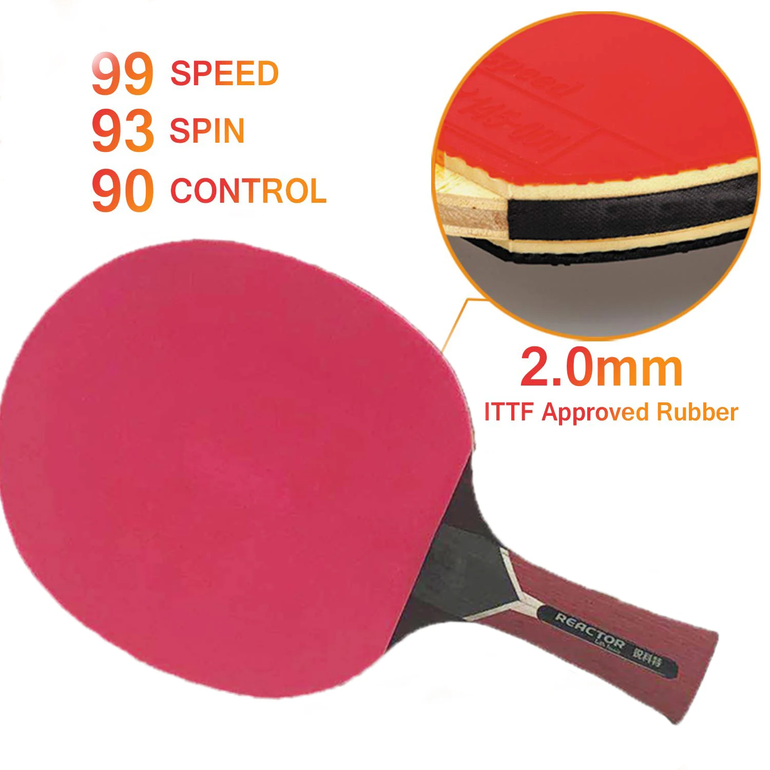 Table Tennis Paddle Professional Racket - Ping Pong Racket With Carrying Case-ITTF Approved Rubber For Tournament Play