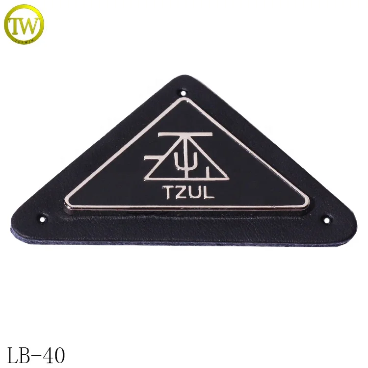 High quality bags square gold letter patch making custom stamped logo faux leather label jeans patches