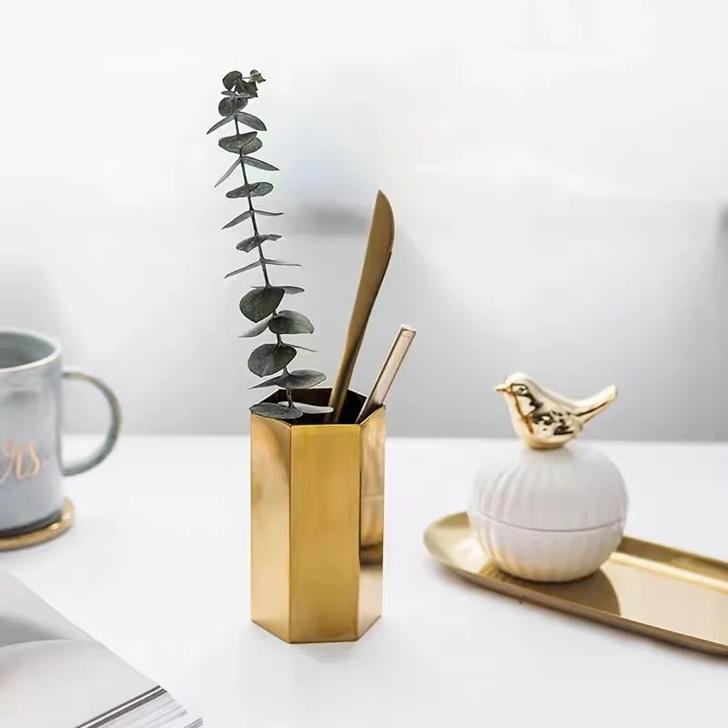 Украшение для дома, современный роскошный смешной современный золотой сервировочный стол, металлический круглый держатель для карандашей, цветов, металлический современный держатель для карандашей
