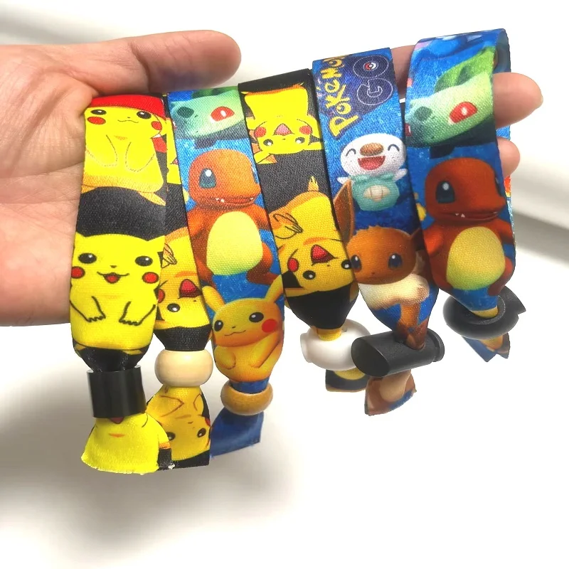 Custom Novelties 2024 Cartoon Animation Wrist Band Woven Polyester Bracelets Fabric Bands for Events