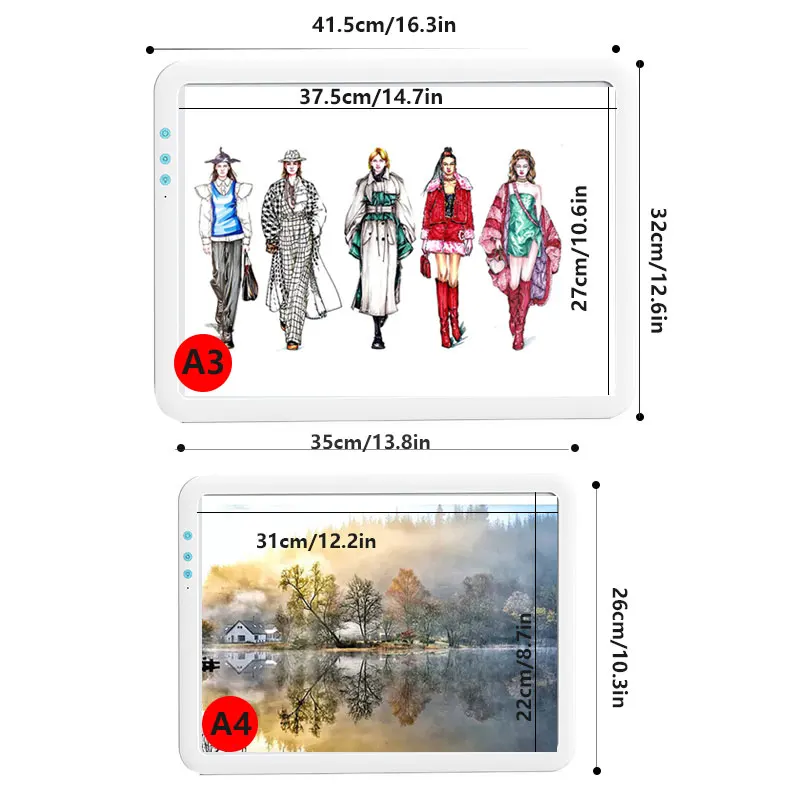 2024 hot selling A4 led pad light graphics drawing board lighting board