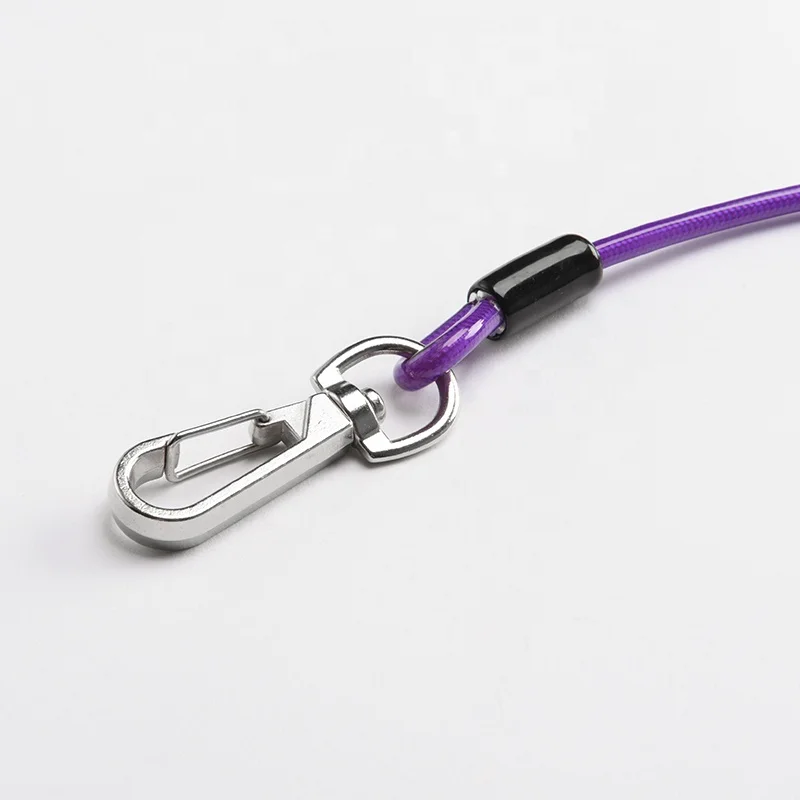 Aloft work coil tool lanyard safety stainless steel coiled steel cable spring tool tether retractable tool lanyard