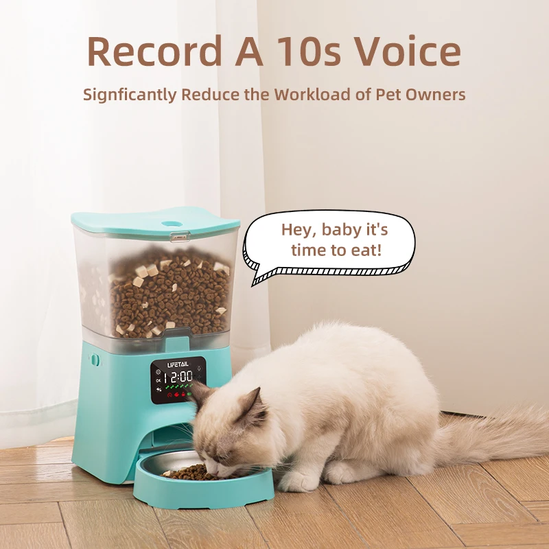 Lifetail newest Smart 3L Capacity Voice Recorder Programmable Dog Food Dispenser Automatic Pet Feeder for Dog Cat