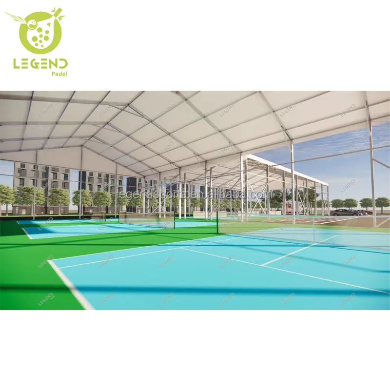 Factory Padel Tennis Court Tent Cover Panoramic Padel Court With Roof Tent for sale Padel and Tennis Sports Court Tent cover