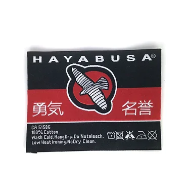 Wholesale custom compumark trademark search logos Straight cut for clothing woven label patches