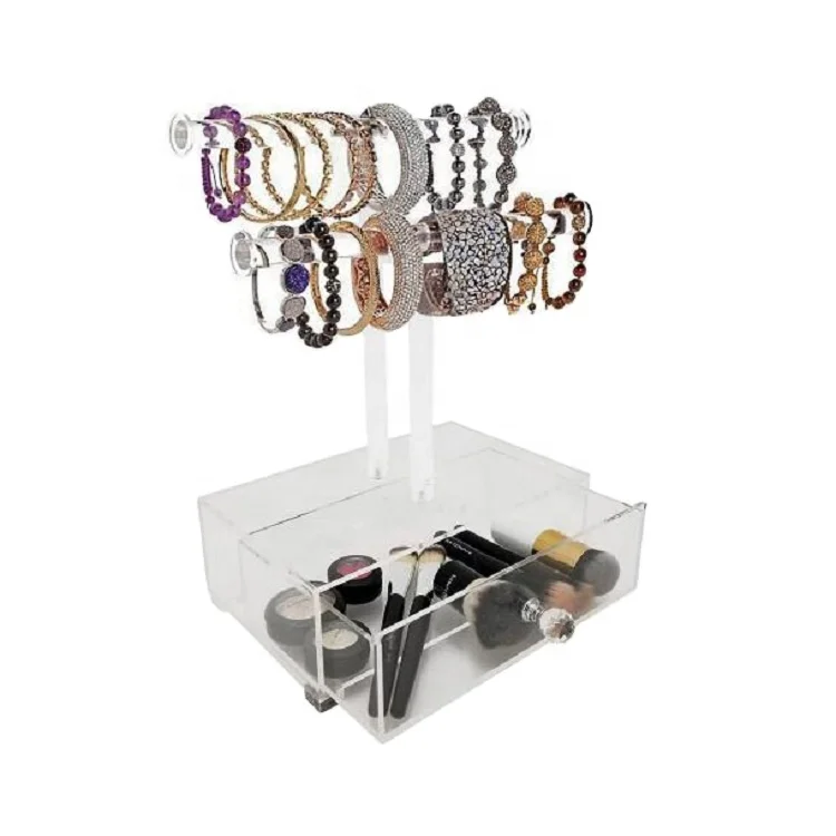 Modern Acrylic Bracelet Holder with 2 T Bars
