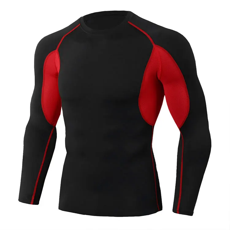 Fitness Sports Clothes Men Long Sleeve Basketball Running Sports T shirt Gym Compression Shirt