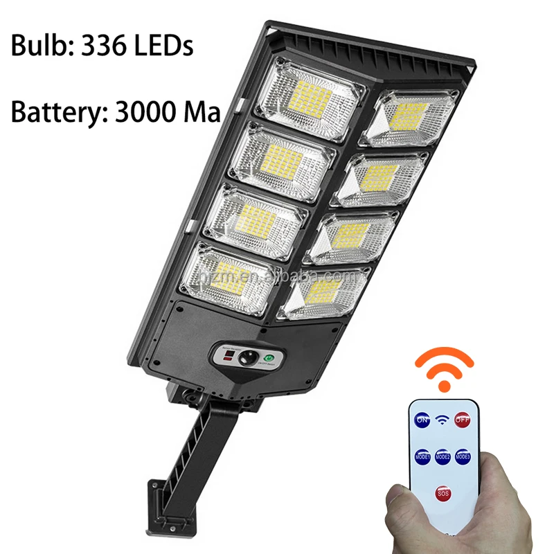 Solar Street Lights Outdoor Waterproof 8000LM High Brightness Dusk to Dawn LED Lamp with Motion Sensor Remote Control for Garden