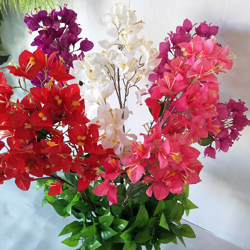 Wholesale Wedding Garden Decoration Silk Bougainvillea Hot Sale Small Flowers Artificial Spray Bougainvillea