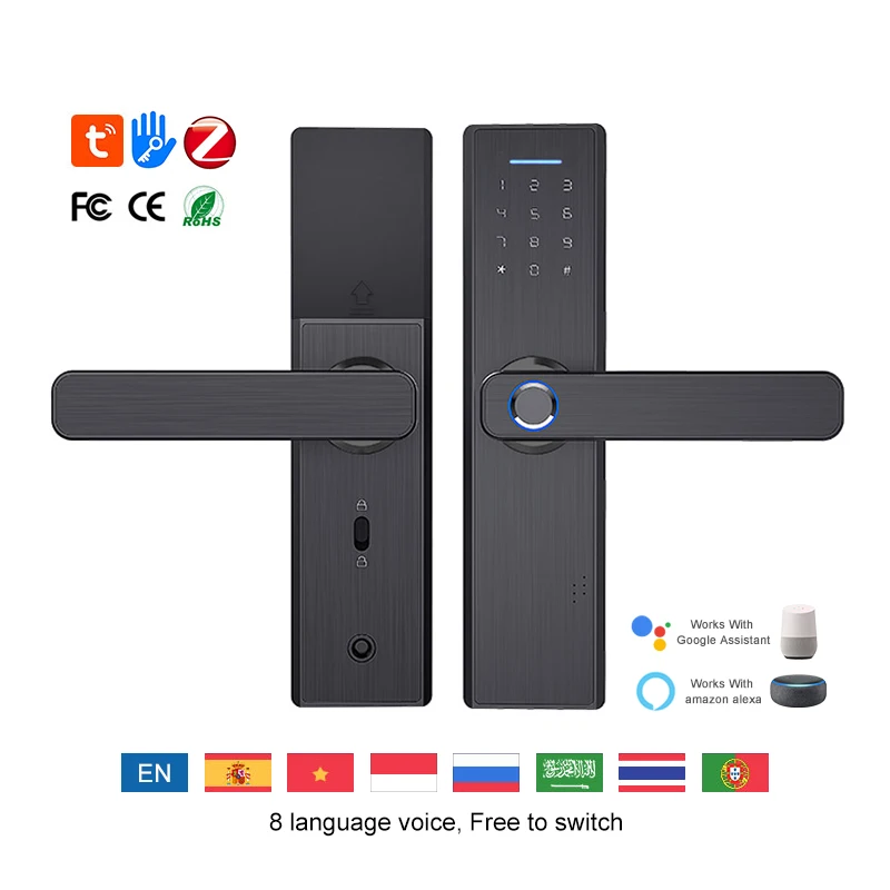 Safety Hotel Home Card Password Digital Mobile Phone Control Fingerprint Smart Door Lock